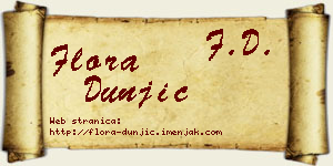 Flora Dunjić vizit kartica